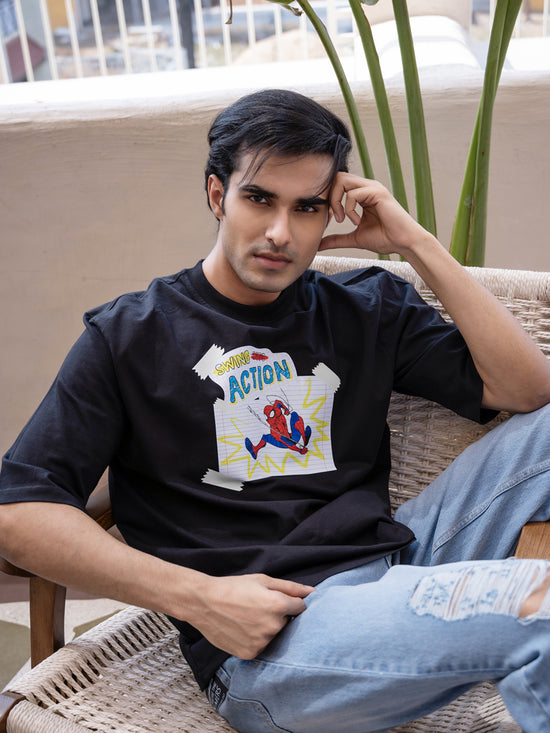 Mens Spiderman Oversize Front Print Tshirt BON12013