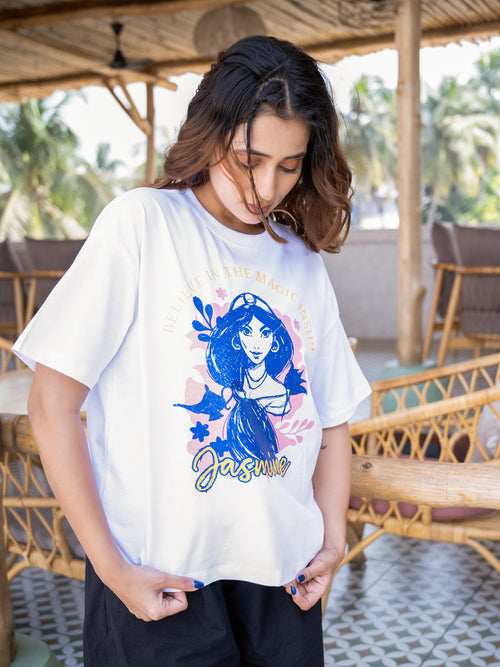 Women Jasmin Oversize Front Print Tshirt BON12142