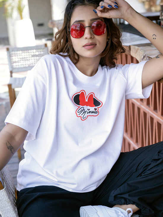 Women Mini Oversize Front and Back print Tshirt BON12079