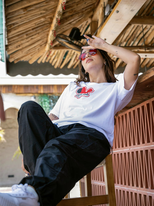 Women Mini Oversize Front and Back print Tshirt BON12079