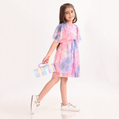 Girls Mesh poly Lycra Dress