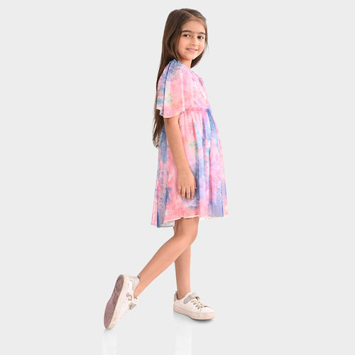 Girls Mesh poly Lycra Dress