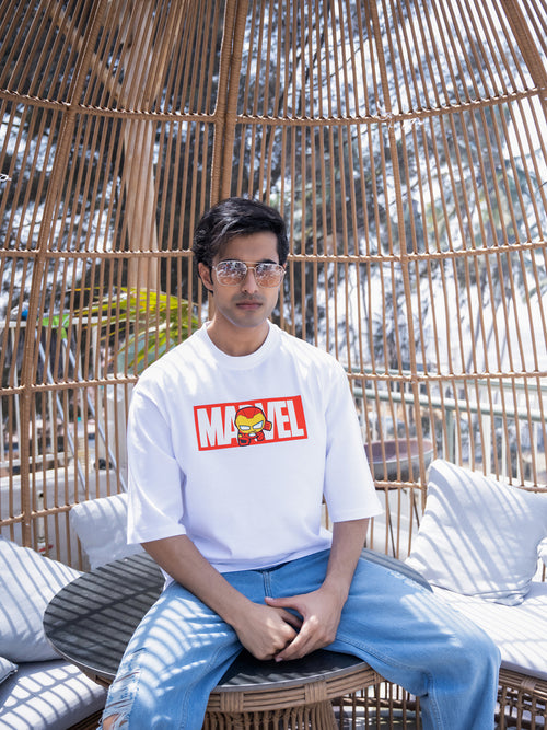 Mens Marvel Oversize Front Print Tshirt BON12040