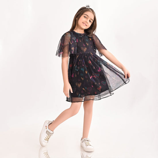 Girls Mesh poly Lycra Dress