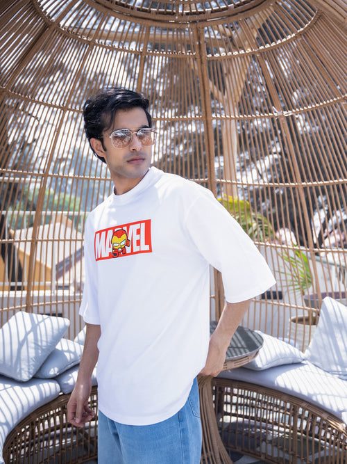Mens Marvel Oversize Front Print Tshirt BON12040