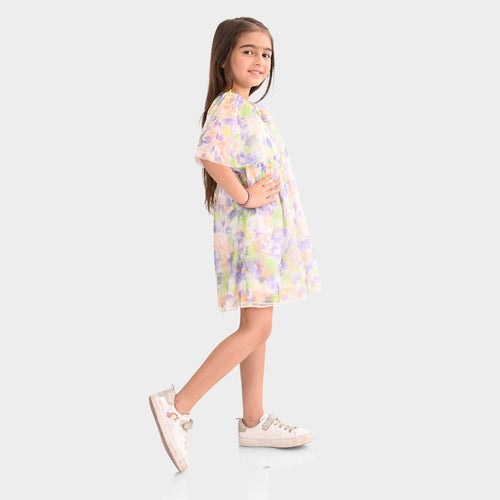 Girls Mesh poly Lycra Dress