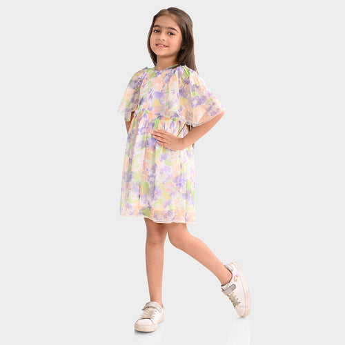 Girls Mesh poly Lycra Dress