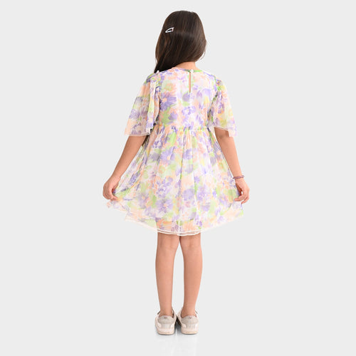 Girls Mesh poly Lycra Dress