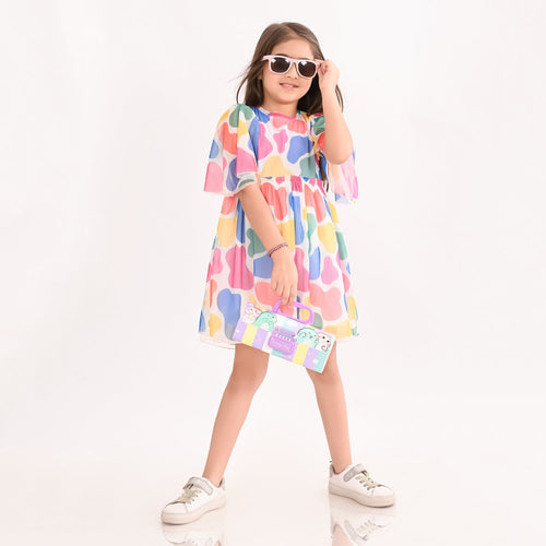 Girls Mesh poly Lycra Dress