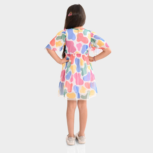 Girls Mesh poly Lycra Dress