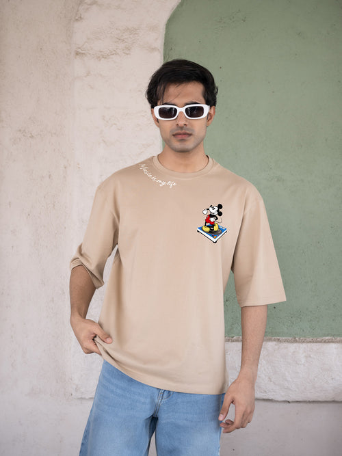 Mens Mickey Oversize Front Print Tshirt BON12037