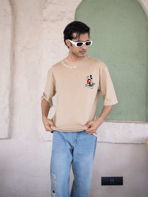 Mens Mickey Oversize Front Print Tshirt BON12037