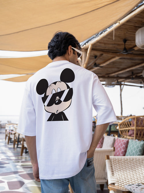 Mens Mickey Oversize - Front and back Print Tshirt BON12102