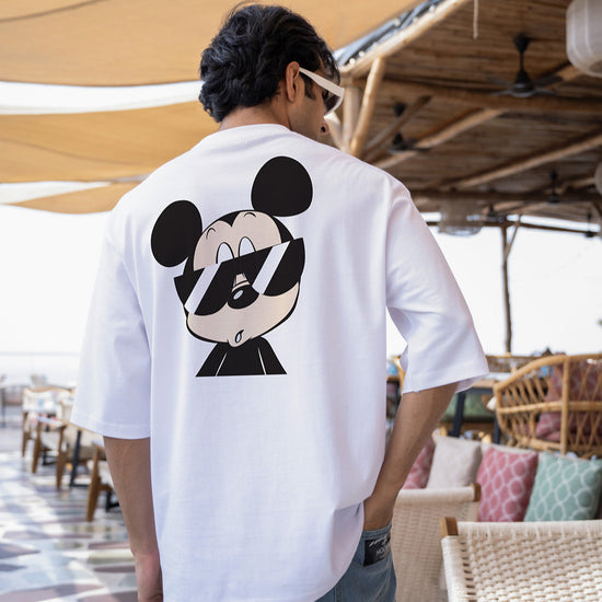 Mens Mickey Oversize - Front and back Print Tshirt BON12102