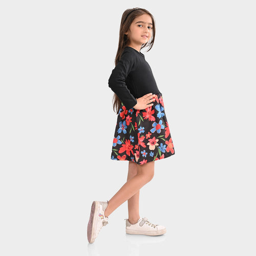Girls Dress Full Sleeves Black