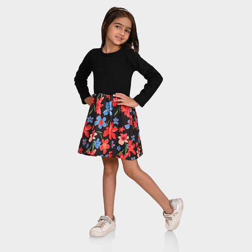 Girls Dress Full Sleeves Black