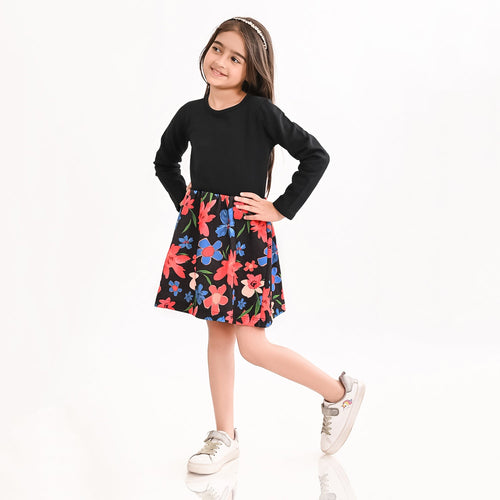 Girls Dress Full Sleeves Black