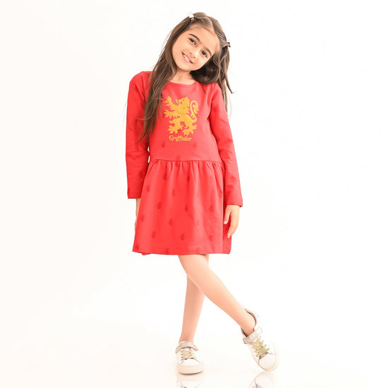 Girls Dress Full sleeves Red