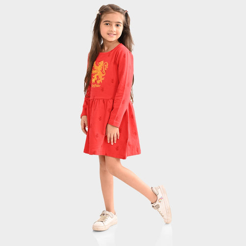 Girls Dress Full sleeves Red