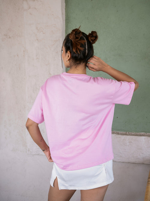 Women Mini Oversize Front Print Tshirt BON12104