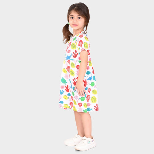 Girls Cotton Casual Dress White