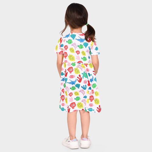Girls Cotton Casual Dress White