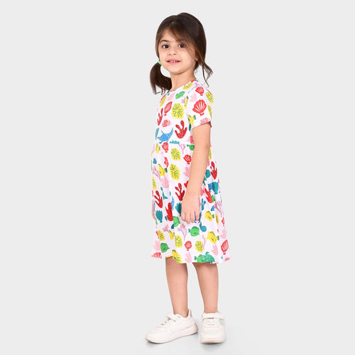 Girls Cotton Casual Dress White