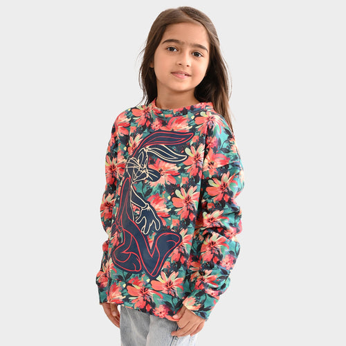 Girls Sweatshirt Multi Grey