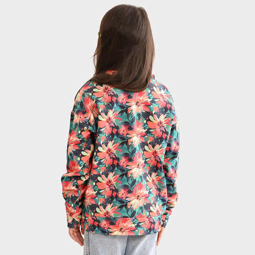 Girls Sweatshirt Multi Grey