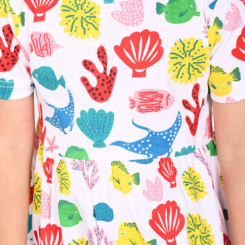 Girls Cotton Casual Dress White