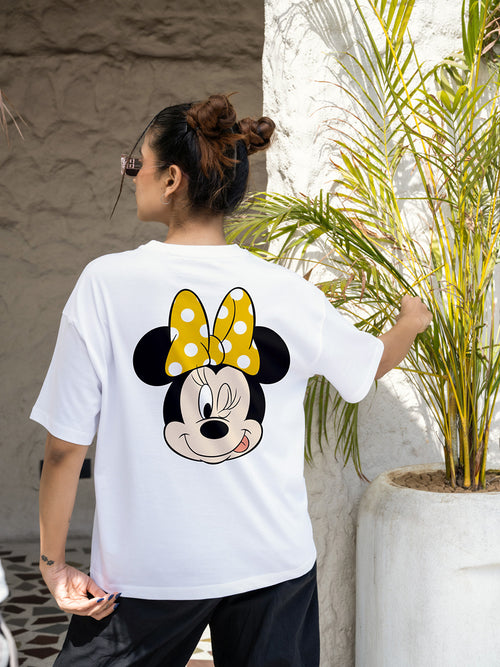 Women Mini Oversize Front and Back print Tshirt BON12101