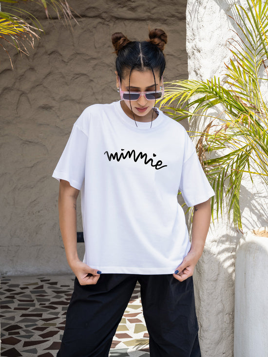 Women Mini Oversize Front and Back print Tshirt BON12101