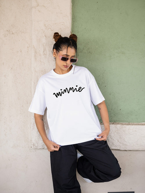 Women Mini Oversize Front and Back print Tshirt BON12101