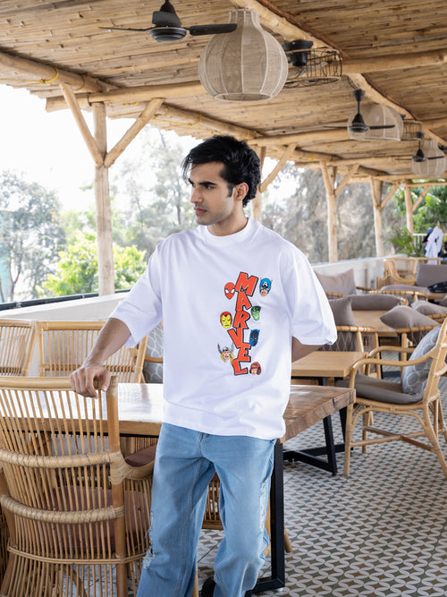 Mens Marvel Oversize Front Print Tshirt BON12017
