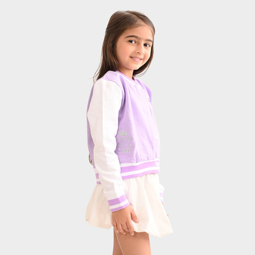 Girls Sweatshirt Coat Lavender