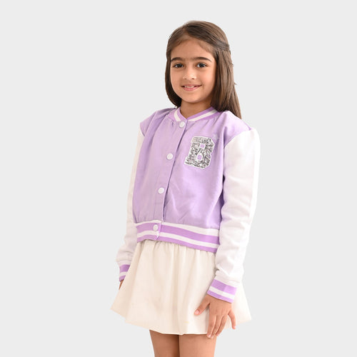 Girls Sweatshirt Coat Lavender