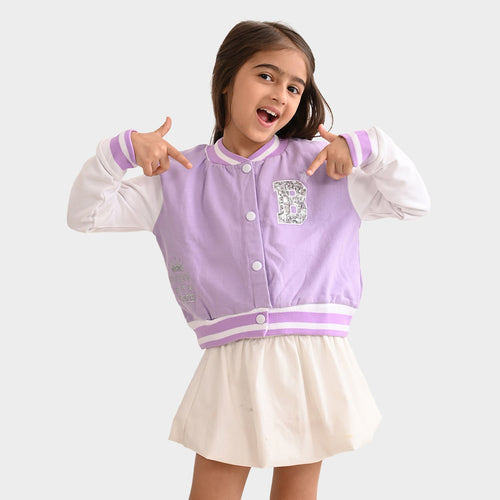 Girls Sweatshirt Coat Lavender