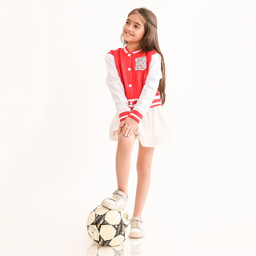 Girls Sweatshirt Coat Red
