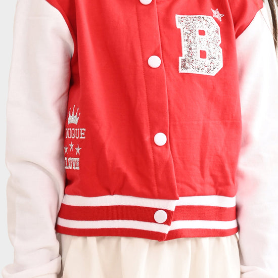 Girls Sweatshirt Coat Red