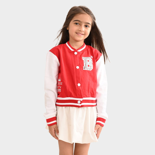 Girls Sweatshirt Coat Red