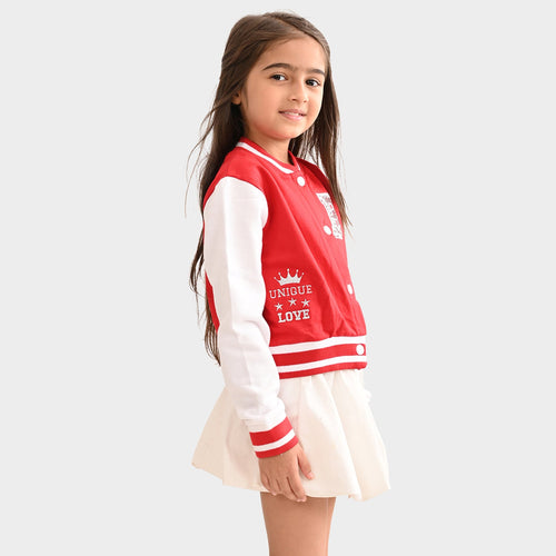 Girls Sweatshirt Coat Red