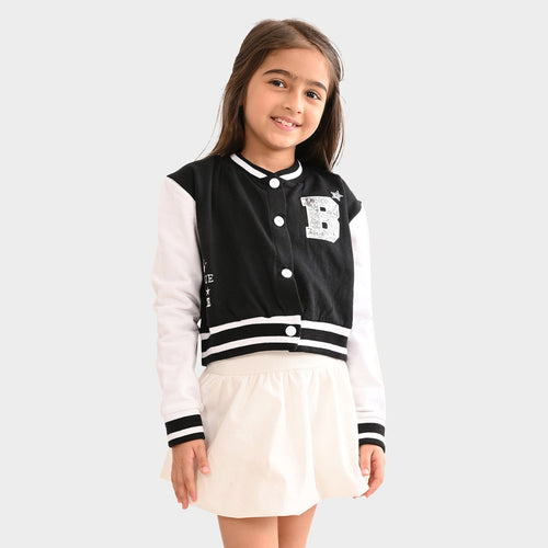 Girls Sweatshirt Coat Black