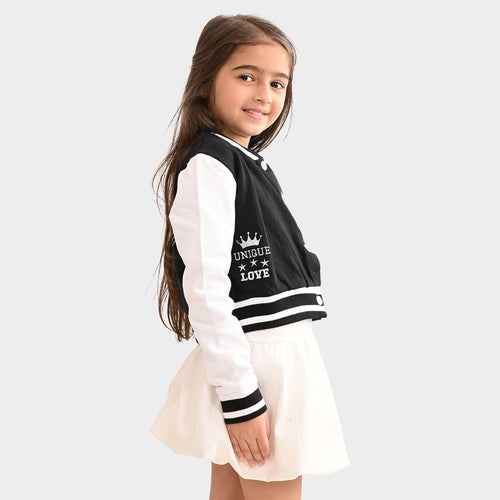Girls Sweatshirt Coat Black