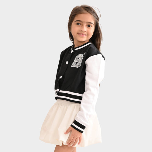Girls Sweatshirt Coat Black