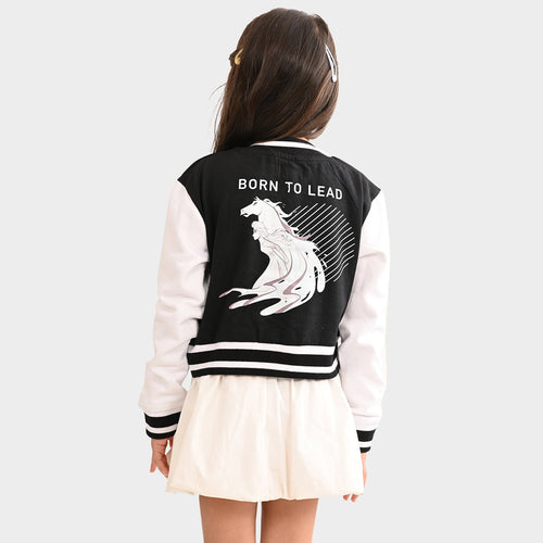 Girls Sweatshirt Coat Black