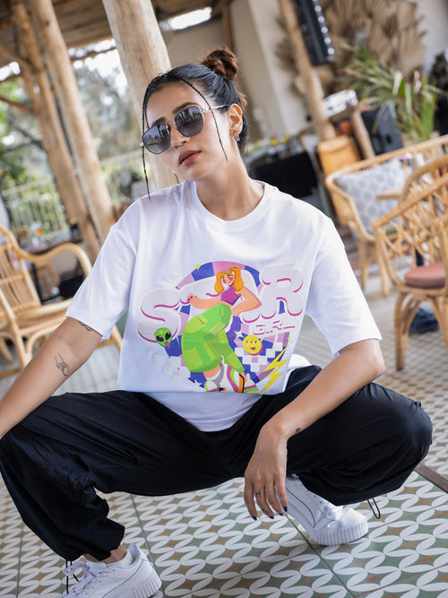 Women Generic Oversize Front Print Tshirt BON12138