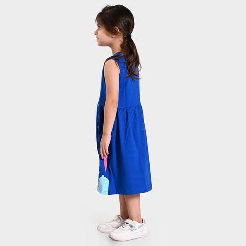 Girls Printed Cotton Casual Dress
