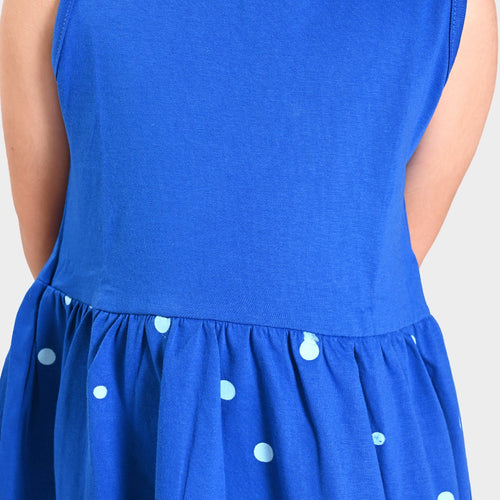 Girls Printed Cotton Casual Dress