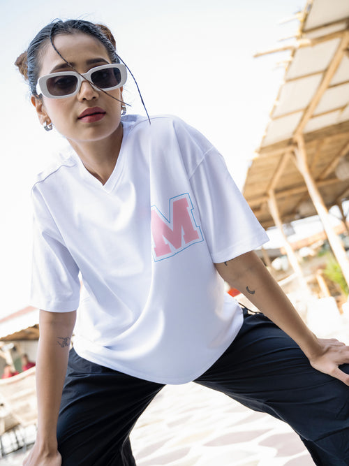 Women Mini Oversize Front and Back print Tshirt BON12088