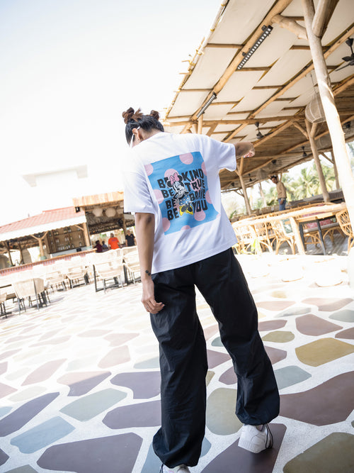 Women Mini Oversize Front and Back print Tshirt BON12088